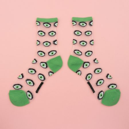 Eyes Sheer Socks – Green